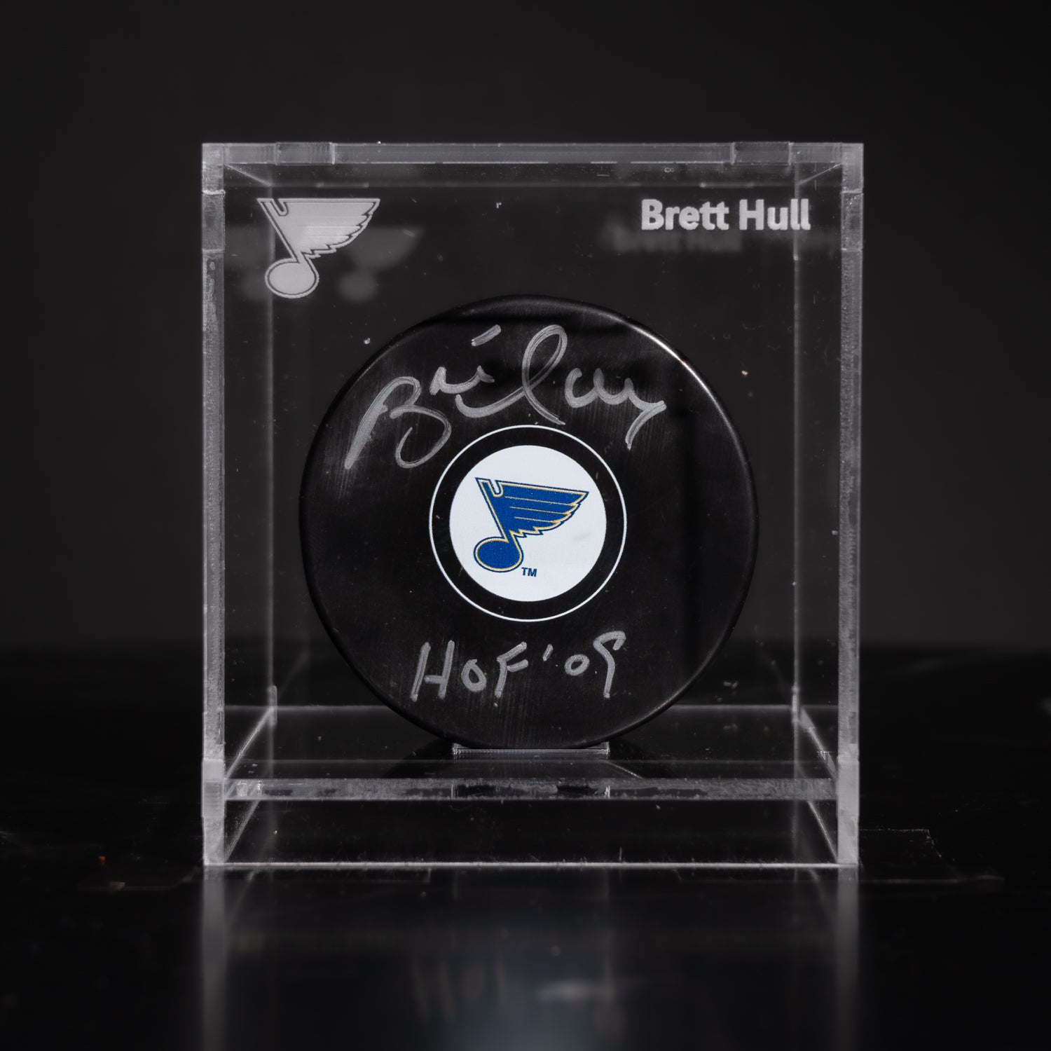 Puck Firmado Brett Hull - St. Louis Blues